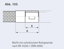 Muffe mit zylindrischem Rohrgewinde nach EN 10226-1 (DIN 2999)