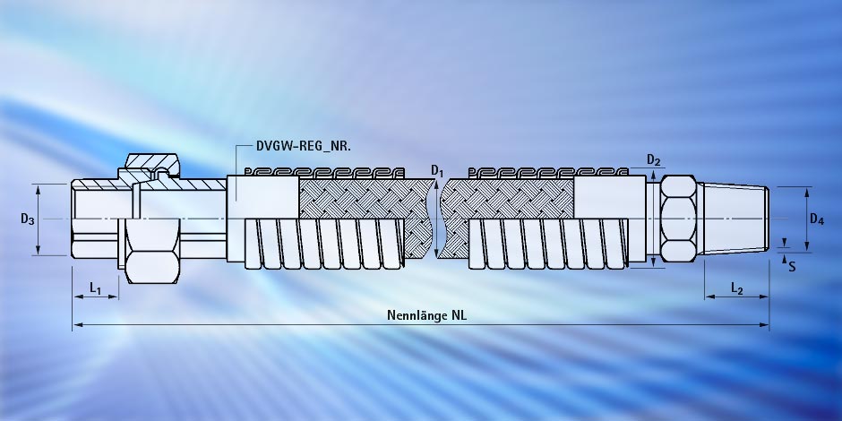 Metallschäuche Edelstahl Typ Raflex - Parallelgewellt für Gas - Rattay